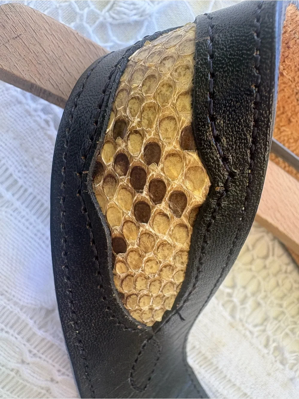 Vintage Leather python Belt
